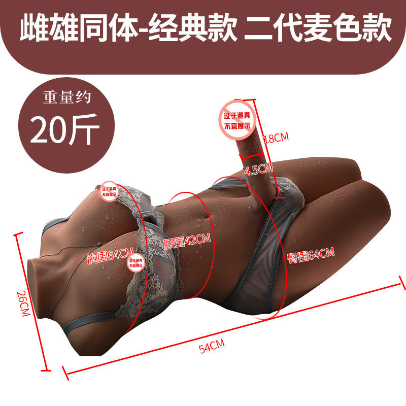 Unisex Solid Silicone Hermaphrodite Torso Doll - Gay Male/Female Hybrid Life-Size Model With Penis And Anus thumbnail 3
