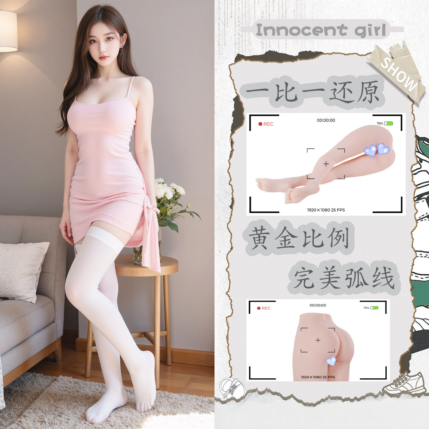 Runqu Full Body Silicone Life-Size Doll Leg Mold Male Insertable Masturbator Adult Sex Toy thumbnail 3