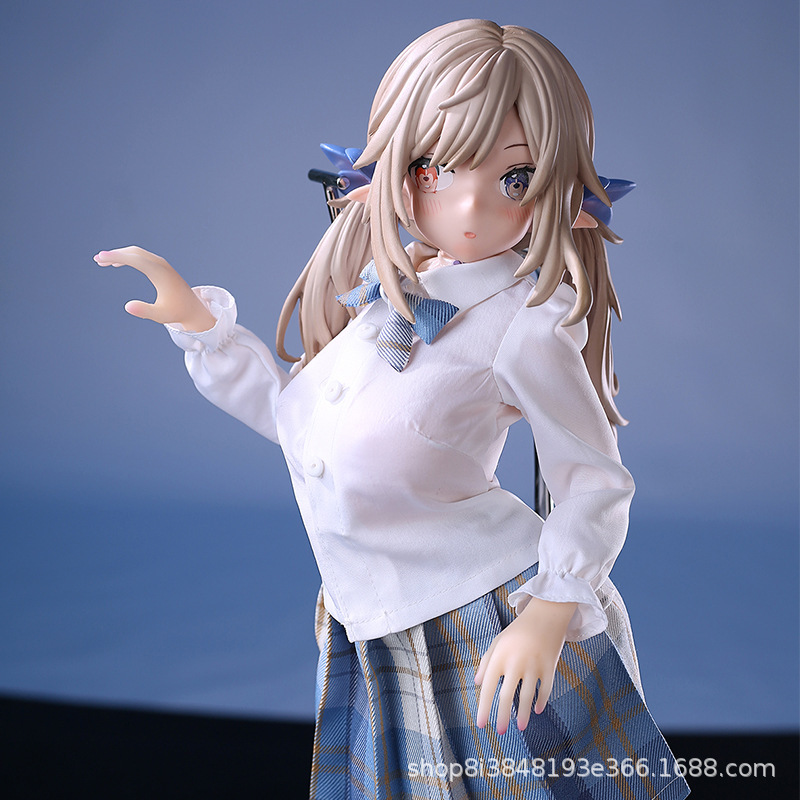 Pure White Elf Realistic Anime Figure - Full Silicone Small Size Real-Touch Jelly Breast Adult Doll For Men thumbnail 2